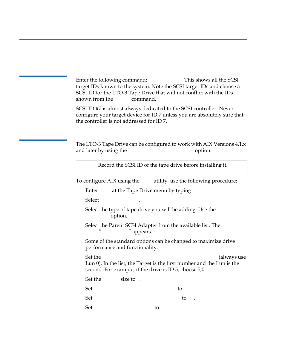 Finding existing scsi controllers and devices, Configuring the lto-3 tape drives using smit, Later) | Quantum Tape Drive LTO-3 User Manual | Page 72 / 98