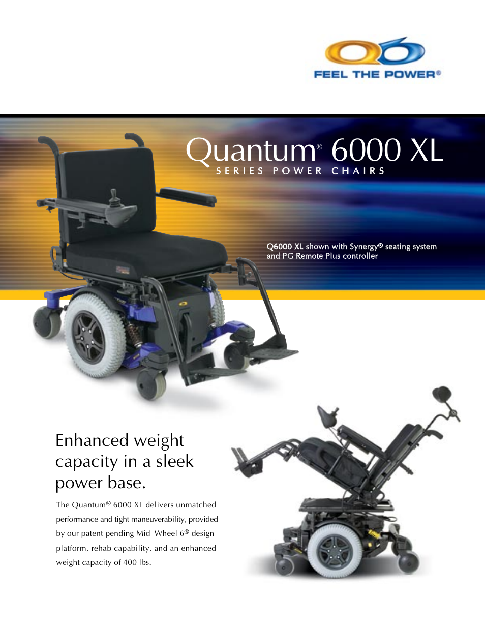 Quantum Power Chairs 6000 XL User Manual | 2 pages