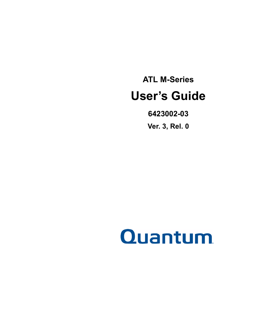 Quantum ATL M-Series User Manual | 222 pages