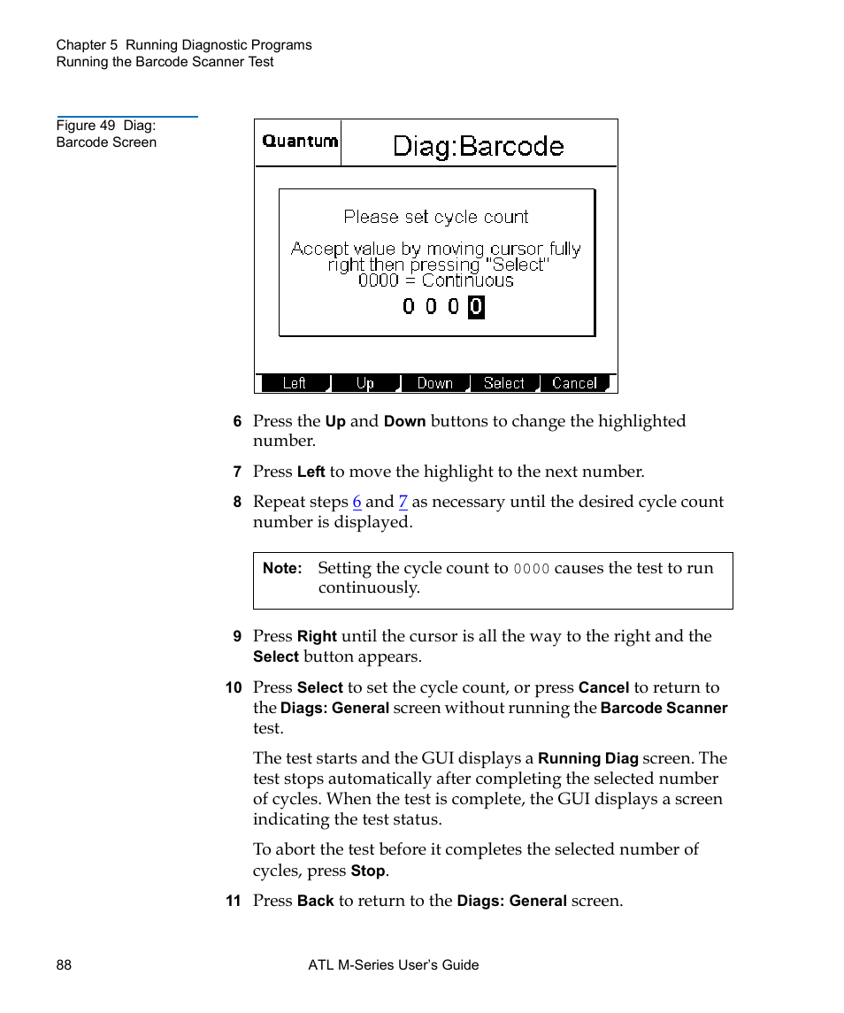 Figure 49 diag: barcode screen, Figure 49, The rig | Quantum ATL M-Series User Manual | Page 106 / 222