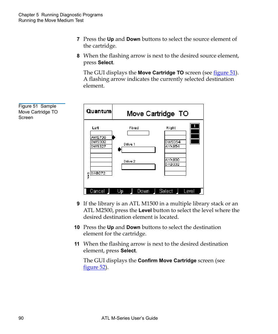 Figure 51 sample move cartridge to screen | Quantum ATL M-Series User Manual | Page 108 / 222