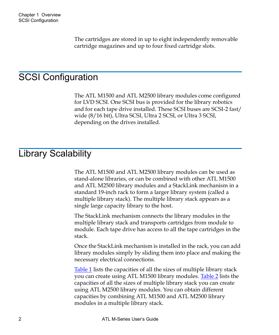 Scsi configuration, Library scalability | Quantum ATL M-Series User Manual | Page 20 / 222