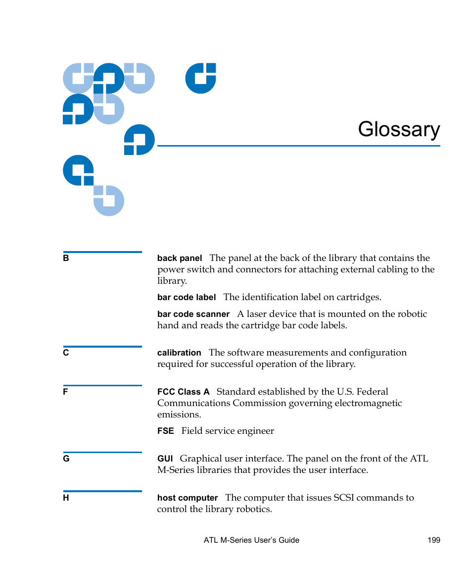 Glossary | Quantum ATL M-Series User Manual | Page 217 / 222