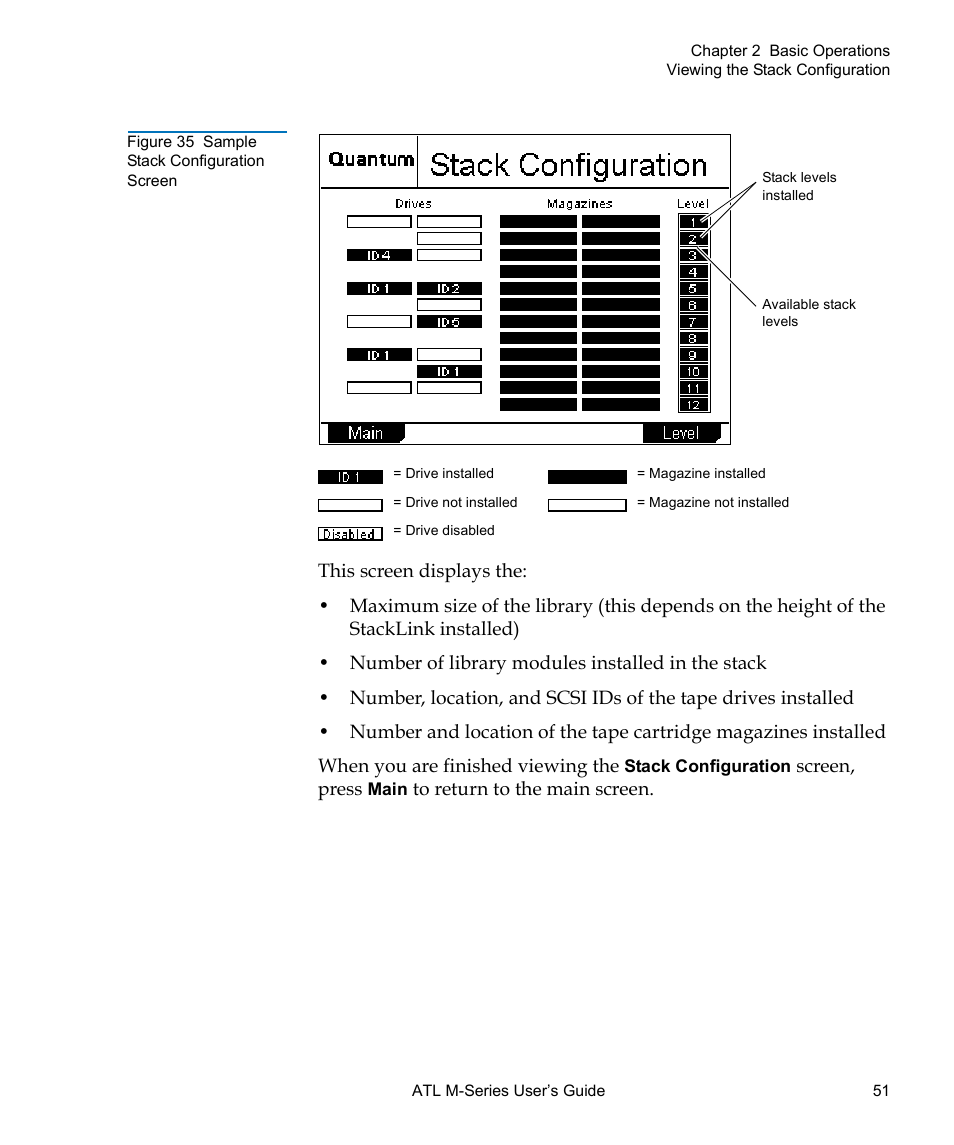 Figure 35 sample stack configuration screen | Quantum ATL M-Series User Manual | Page 69 / 222