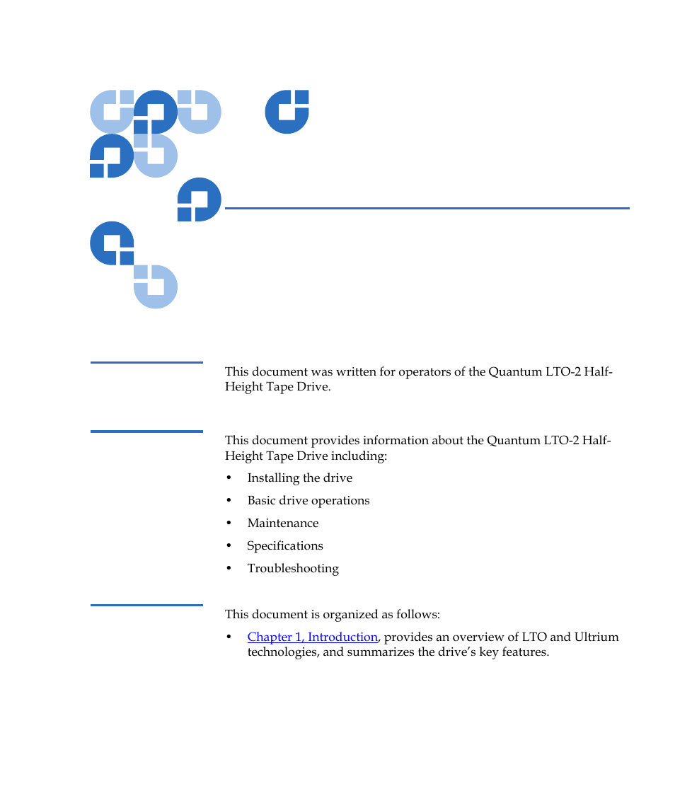 Preface | Quantum LTO-2 User Manual | Page 11 / 94