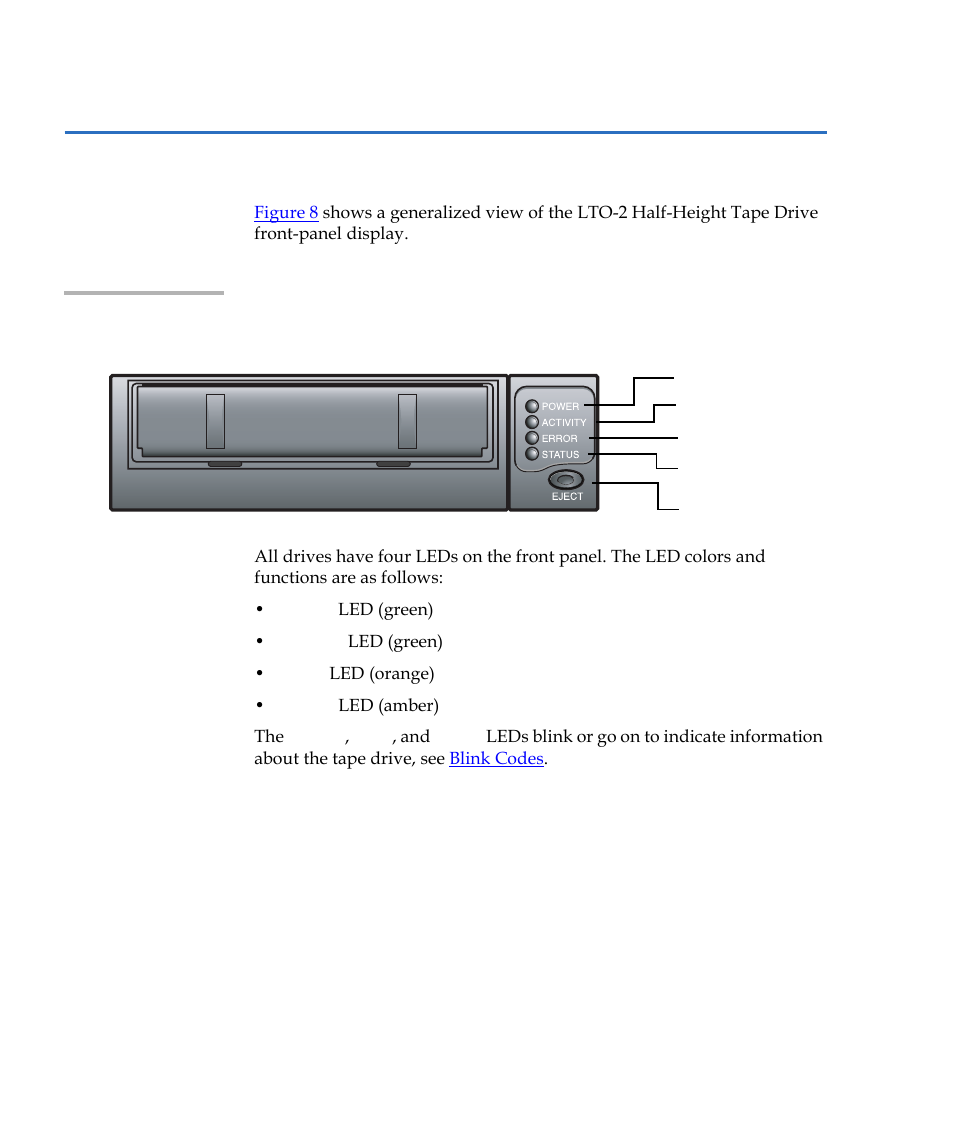 Understanding the front panel display, Figure 8, Generic front panel display | Quantum LTO-2 User Manual | Page 34 / 94