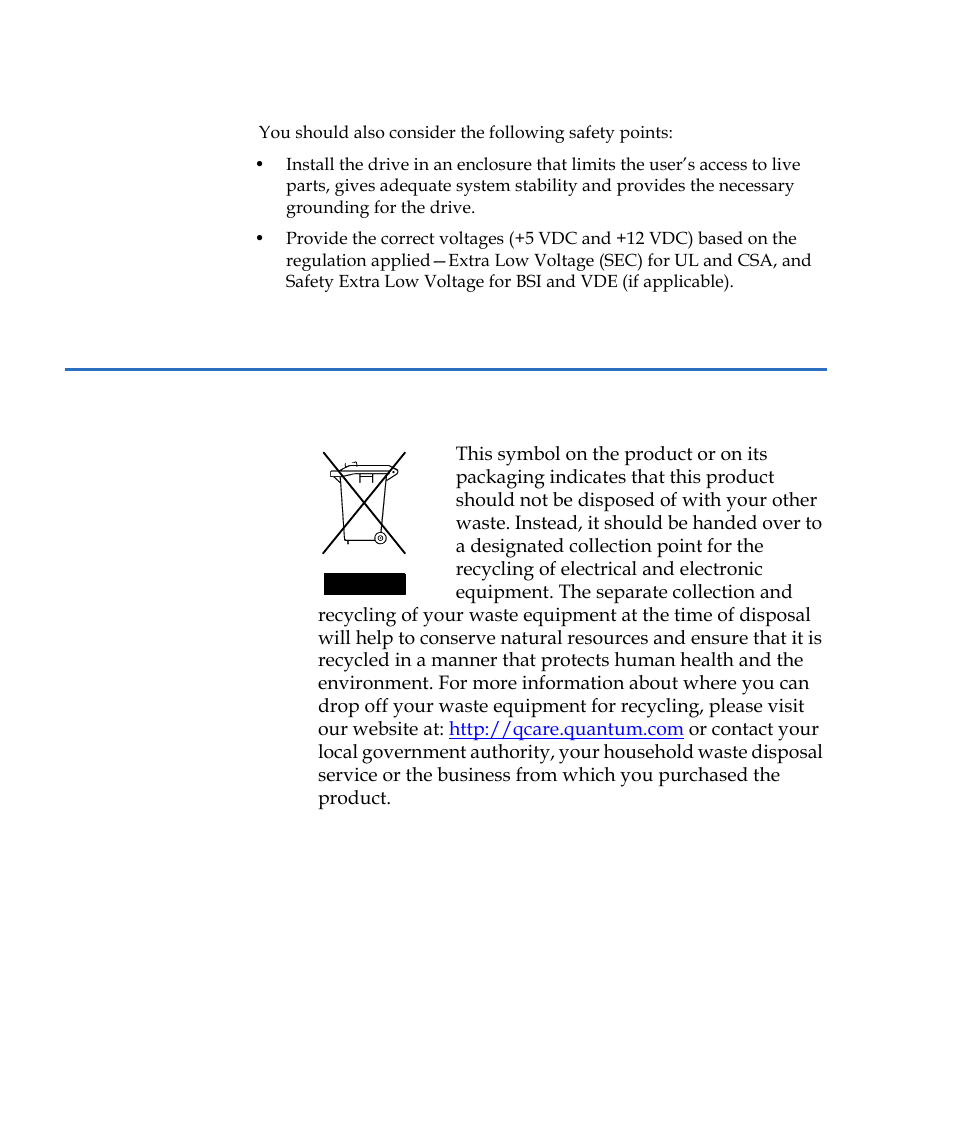 Disposal of electrical and electronic equipment | Quantum LTO-2 User Manual | Page 62 / 94