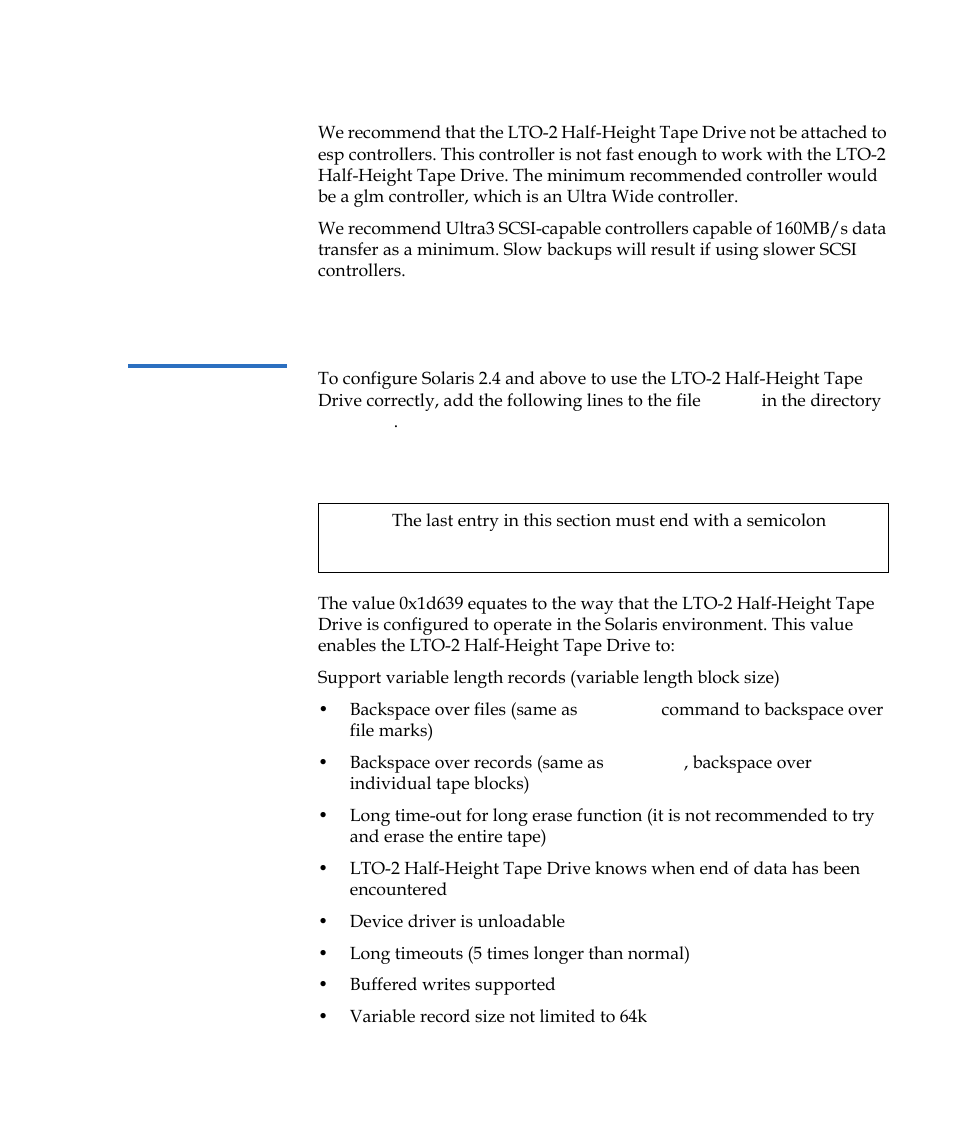 Configuring the device file st.conf | Quantum LTO-2 User Manual | Page 67 / 94