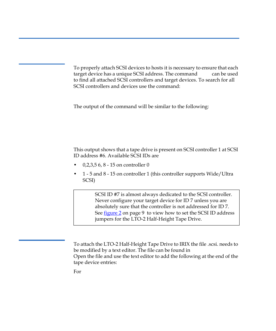 Configuring for sgi irix, Finding current scsi controllers and targets, Modifying the irix configuration file | Quantum LTO-2 User Manual | Page 74 / 94