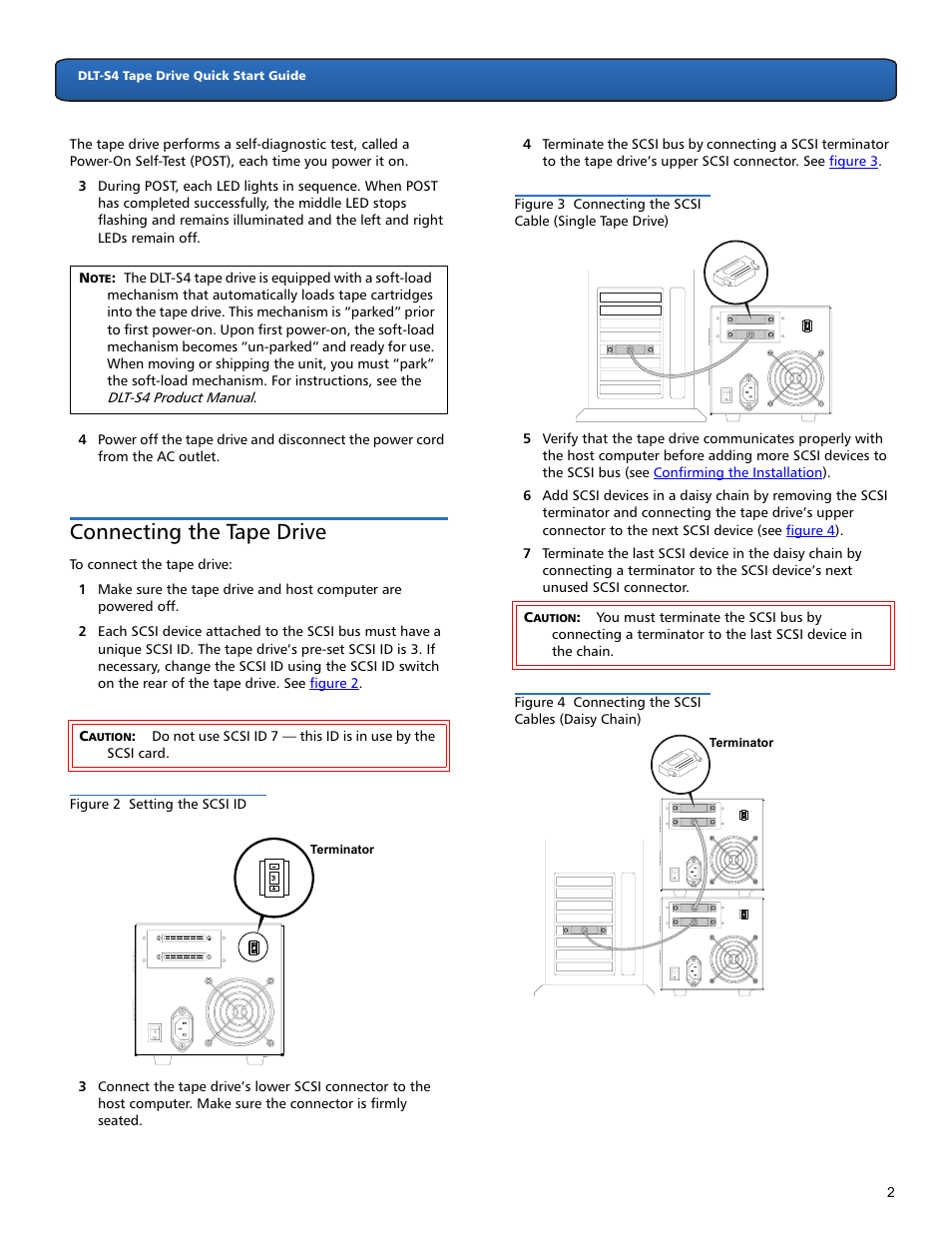 Connecting the tape drive | Quantum DLT-S4 User Manual | Page 2 / 22