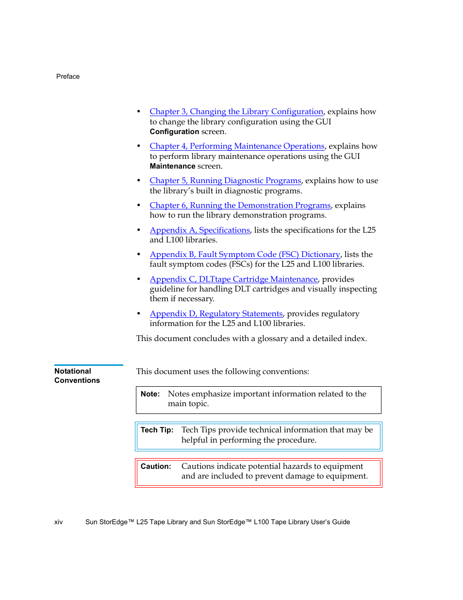 Quantum Sun StorEdge L100 User Manual | Page 14 / 192
