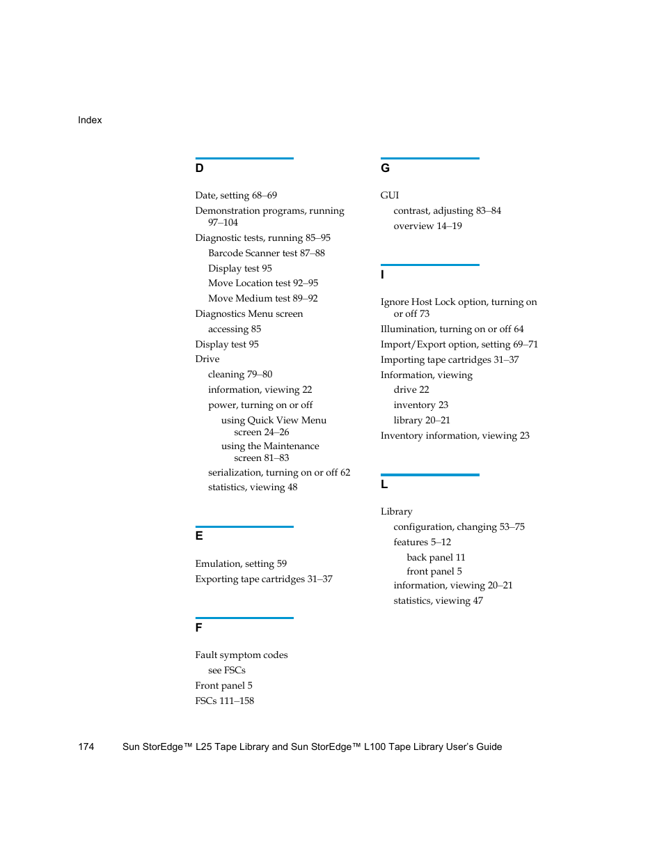 Quantum Sun StorEdge L100 User Manual | Page 190 / 192