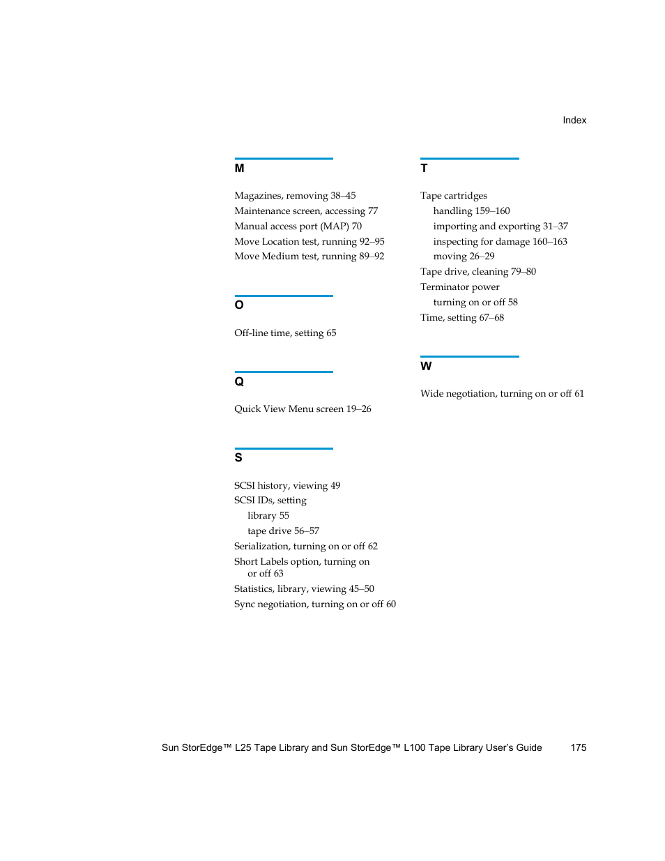 Quantum Sun StorEdge L100 User Manual | Page 191 / 192