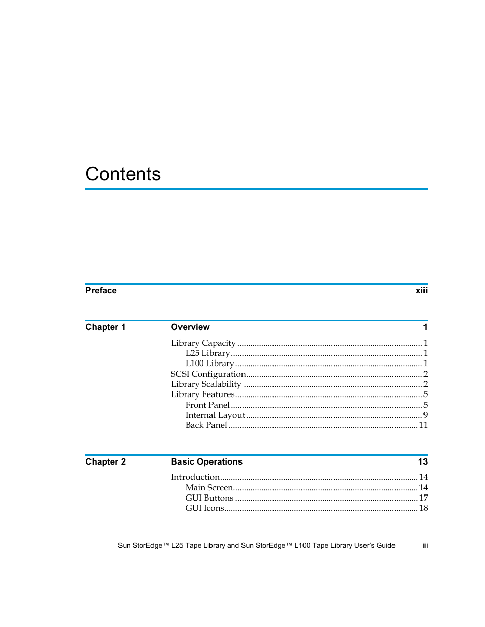 Quantum Sun StorEdge L100 User Manual | Page 3 / 192