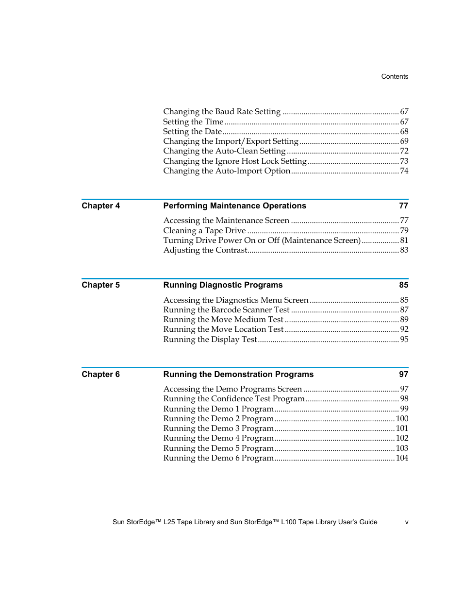 Quantum Sun StorEdge L100 User Manual | Page 5 / 192
