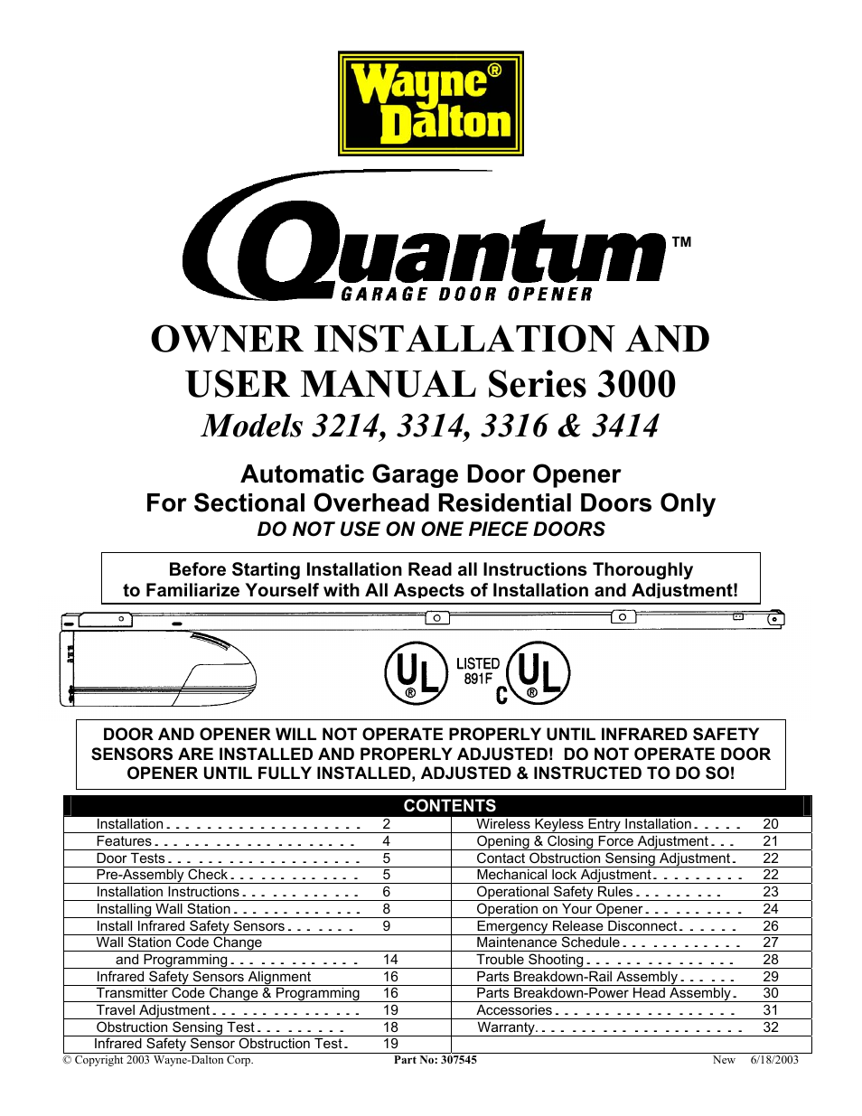 Quantum 3316 User Manual | 32 pages