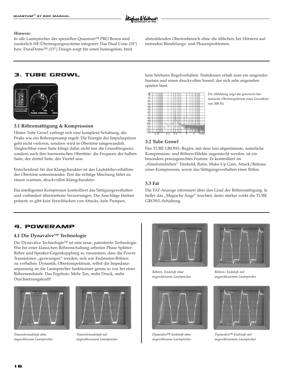 Poweramp, Tube growl | Quantum QT600 User Manual | Page 16 / 48