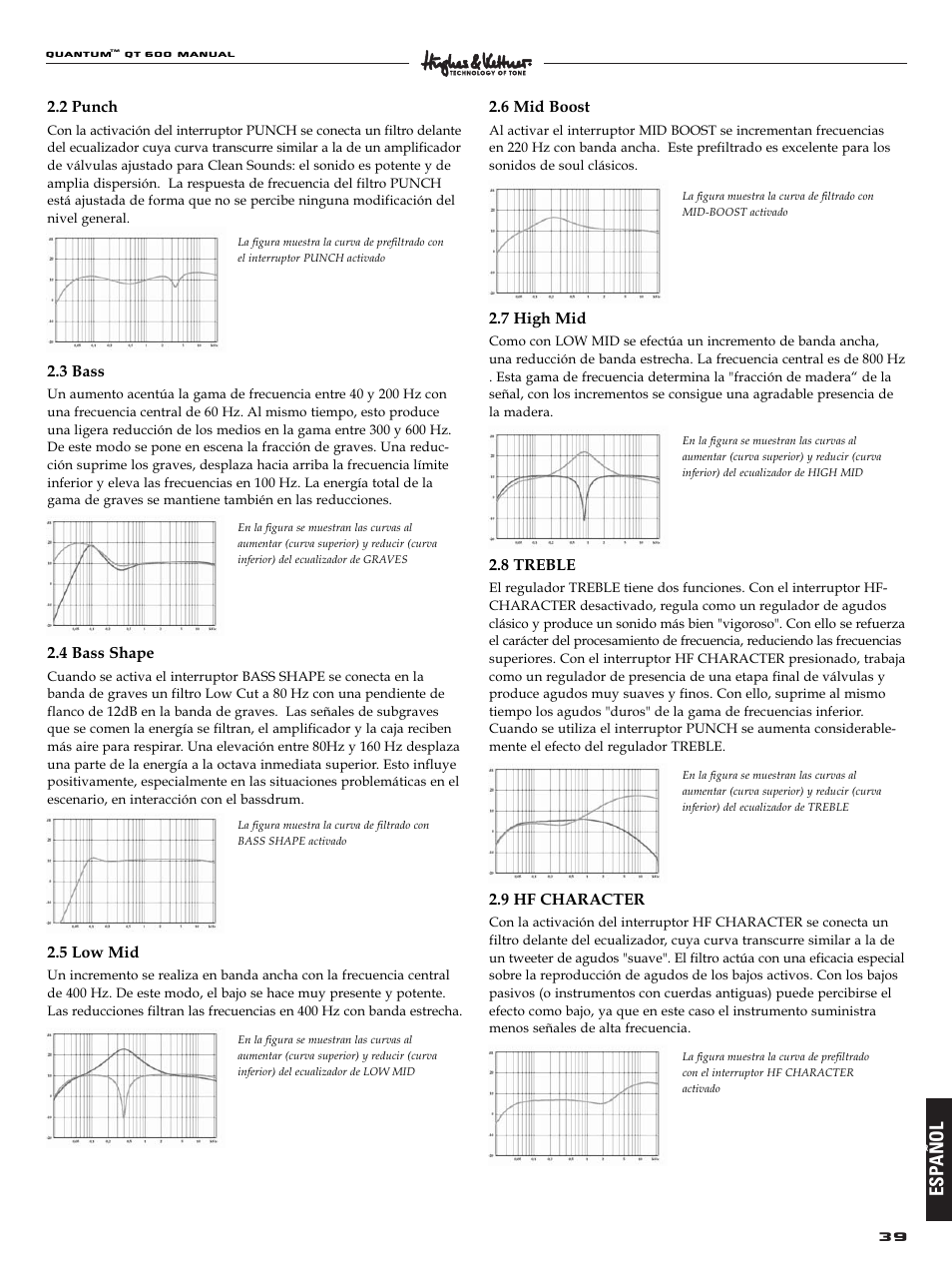 Esp añol | Quantum QT600 User Manual | Page 39 / 48