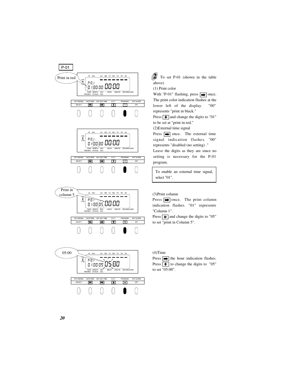 P-01 | Quartz SIMPLEX 500 User Manual | Page 22 / 34