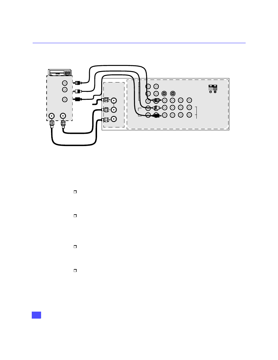 Optional equipment connections, Vcr connection, Nstallation | Viewing a television program procedure, Viewing a video procedure, Recording a television program procedure | QUASAR SR-5144 User Manual | Page 7 / 58