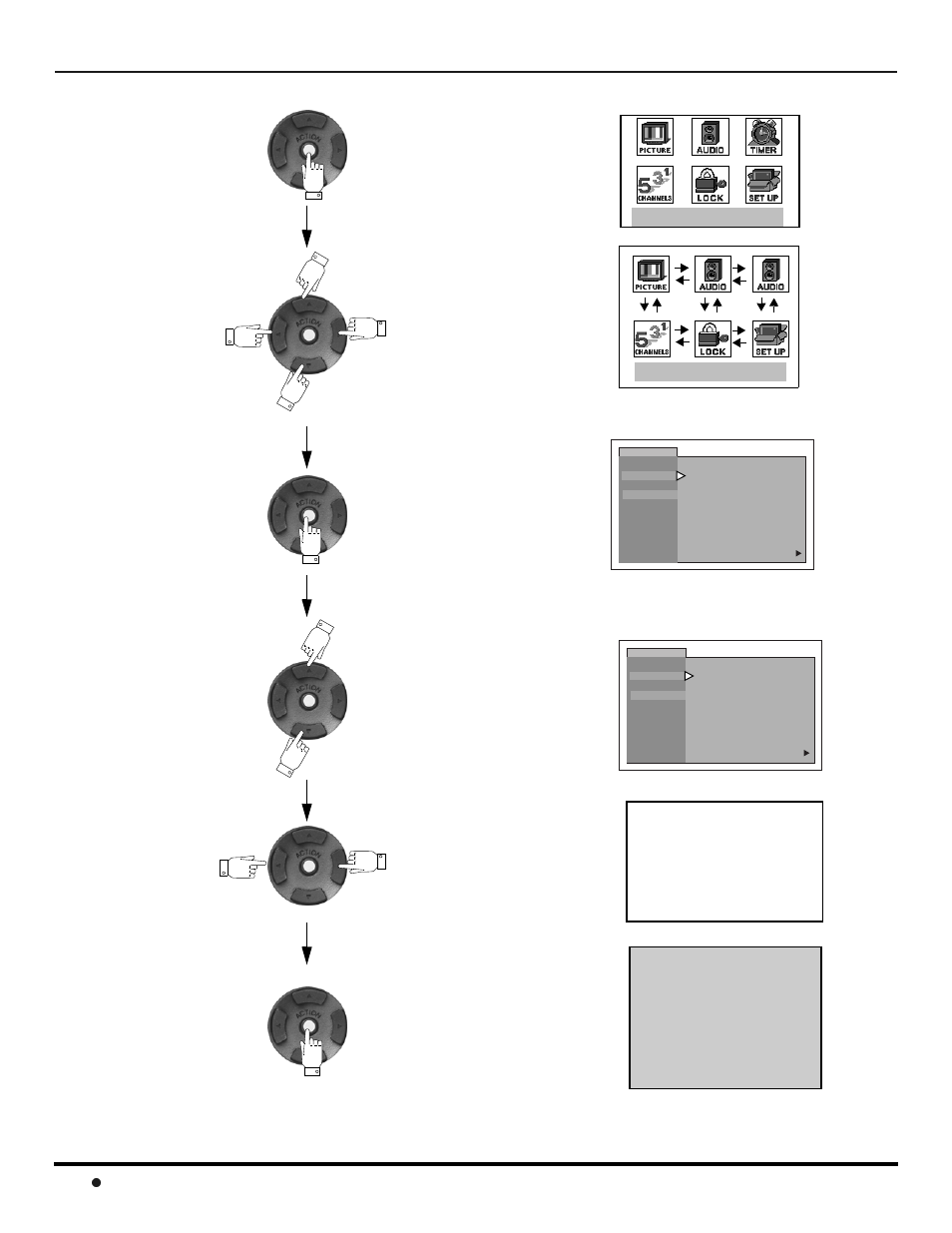 Icon menu navigation, Exit, Avigation | Press repeatedly to exit menus. normal picture | QUASAR SP-3235 User Manual | Page 16 / 72