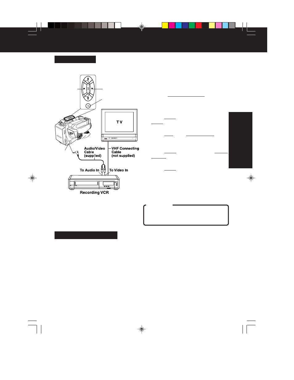 Copying your tapes (dubbing), 21 basic operation | QUASAR Palmcorder VM-L152 User Manual | Page 21 / 40