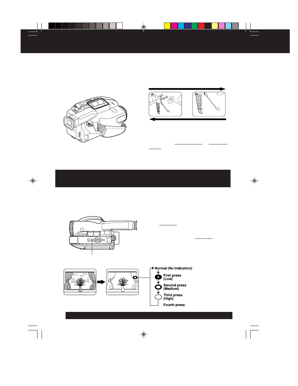 Special features, Four-speed power zoom, Backlight | QUASAR Palmcorder VM-L152 User Manual | Page 22 / 40