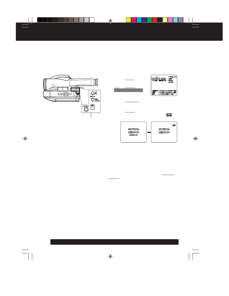 Motionsensor | QUASAR Palmcorder VM-L152 User Manual | Page 28 / 40