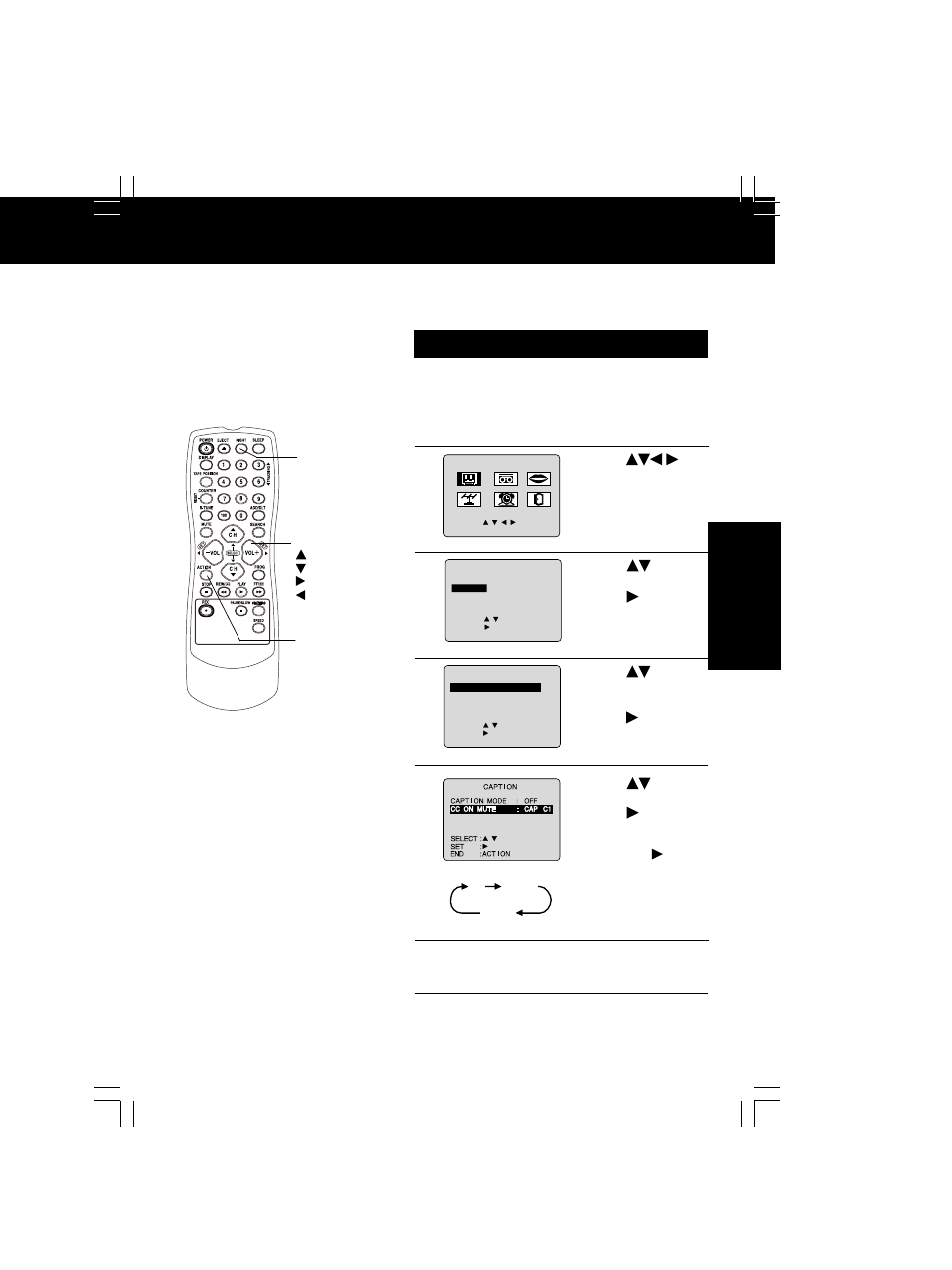 Caption on mute feature | QUASAR V V-1303B User Manual | Page 19 / 36