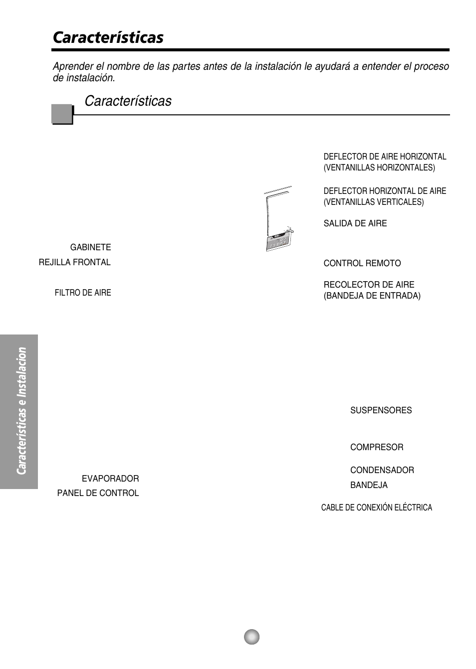 Caracteristicas, Características, Características e instalacion | QUASAR HQ-2082UH User Manual | Page 22 / 32