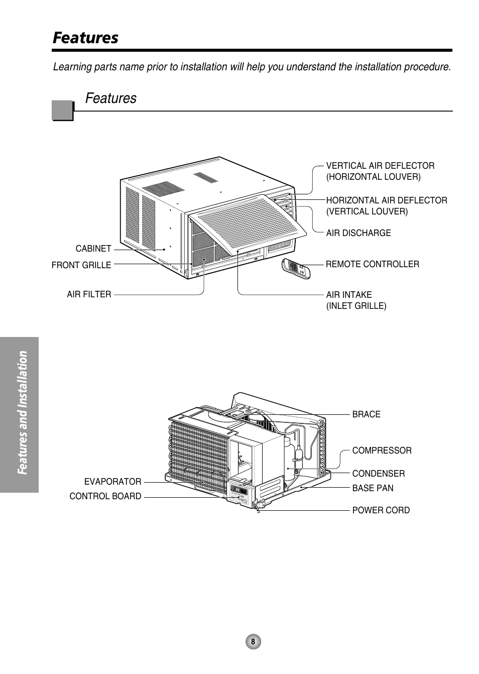 Features, Features and installation | QUASAR HQ-2082UH User Manual | Page 8 / 32