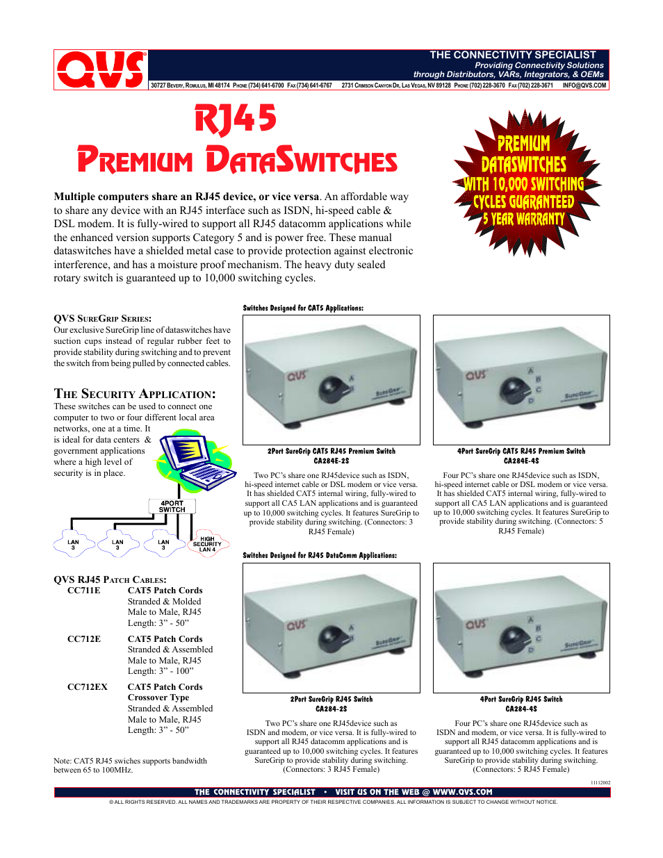 QVS RJ45 User Manual | 1 page