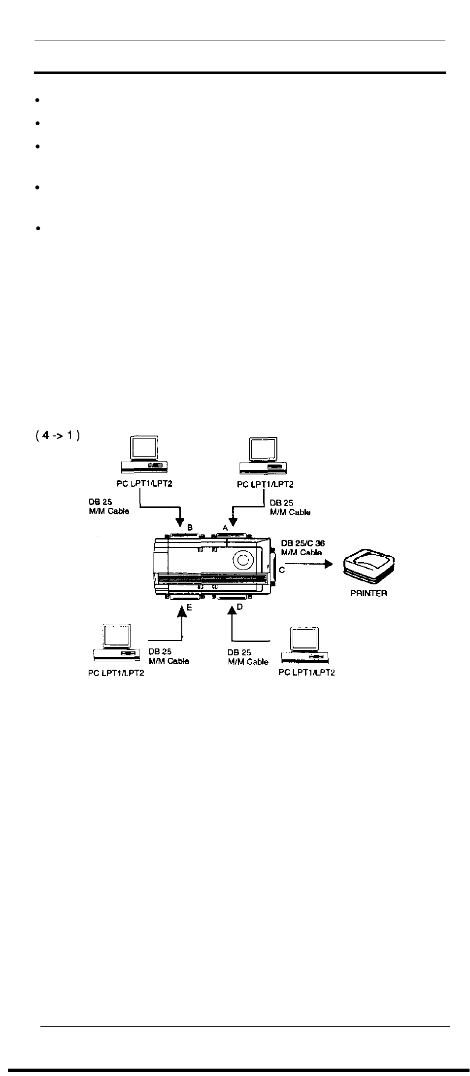 Installation (for 4-to-l mode), Turn off all pcs and printer | QVS AS-154P User Manual | Page 3 / 6