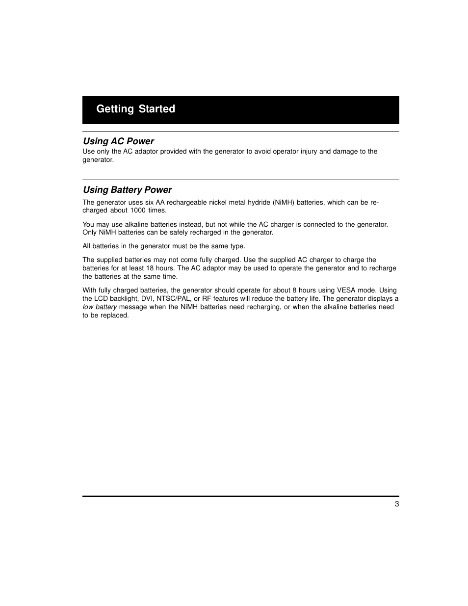 Getting started | Quantum Data 700A User Manual | Page 3 / 27