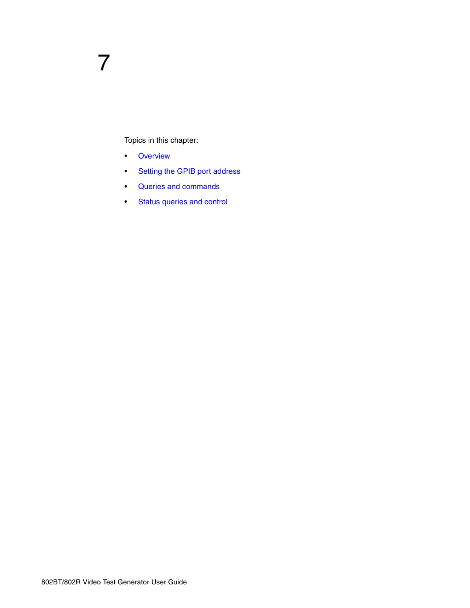 7 using gpib interface, Chapter 7, Using gpib interface | 7using gpib interface | Quantum Data 802BT User Manual | Page 107 / 744