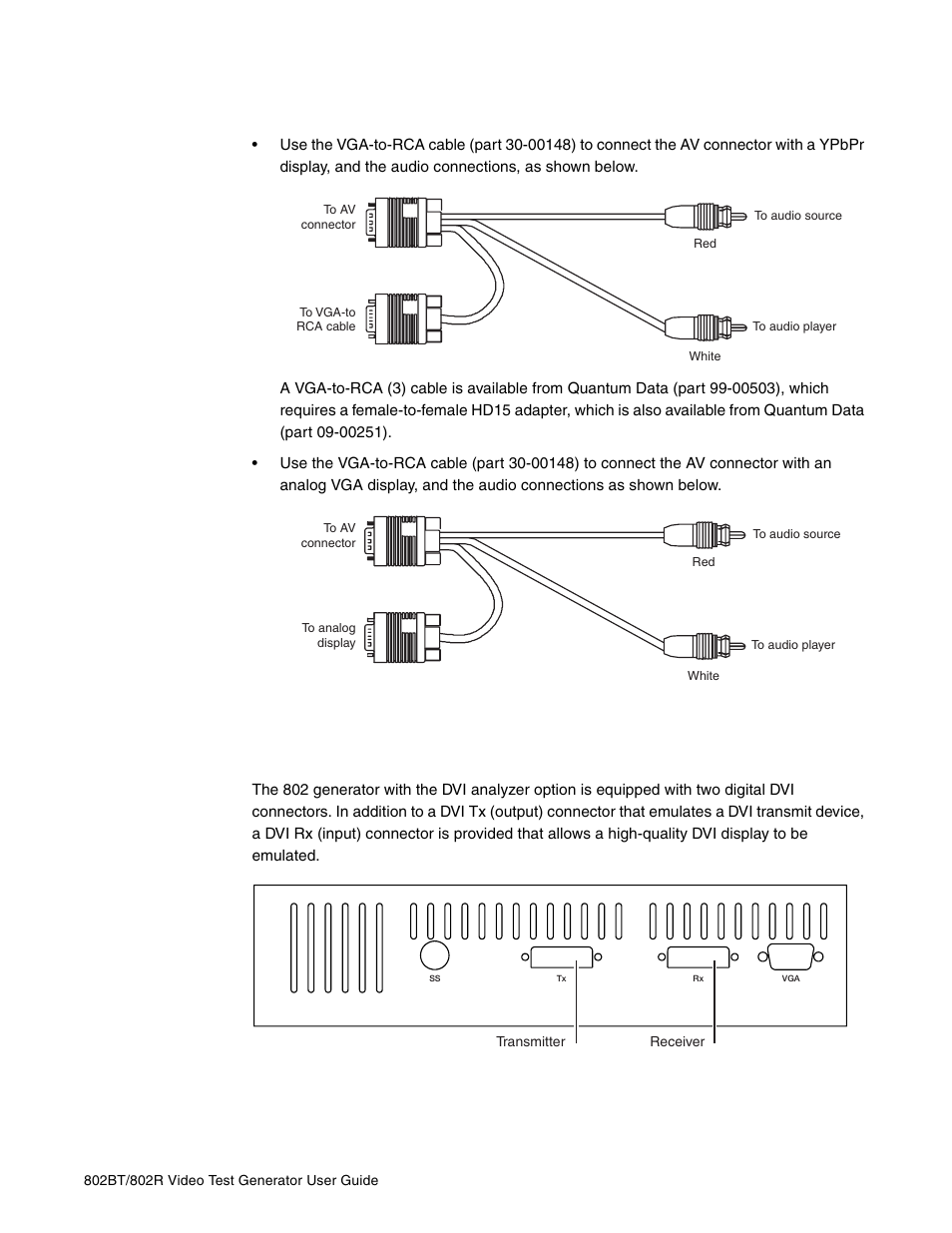 Dvi analyzer connections | Quantum Data 802BT User Manual | Page 121 / 744