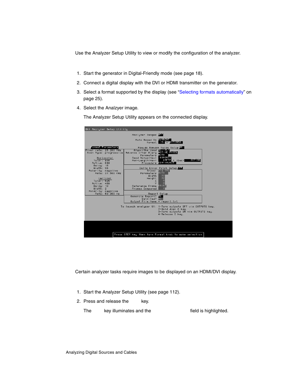 Starting the analyzer setup utility, Enabling and disabling analyzer images | Quantum Data 802BT User Manual | Page 122 / 744