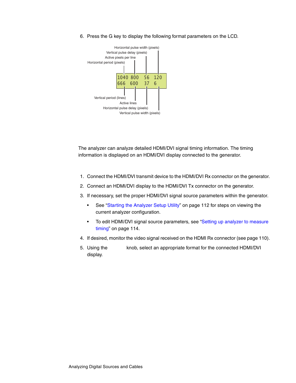 Measuring detailed timing parameters | Quantum Data 802BT User Manual | Page 126 / 744