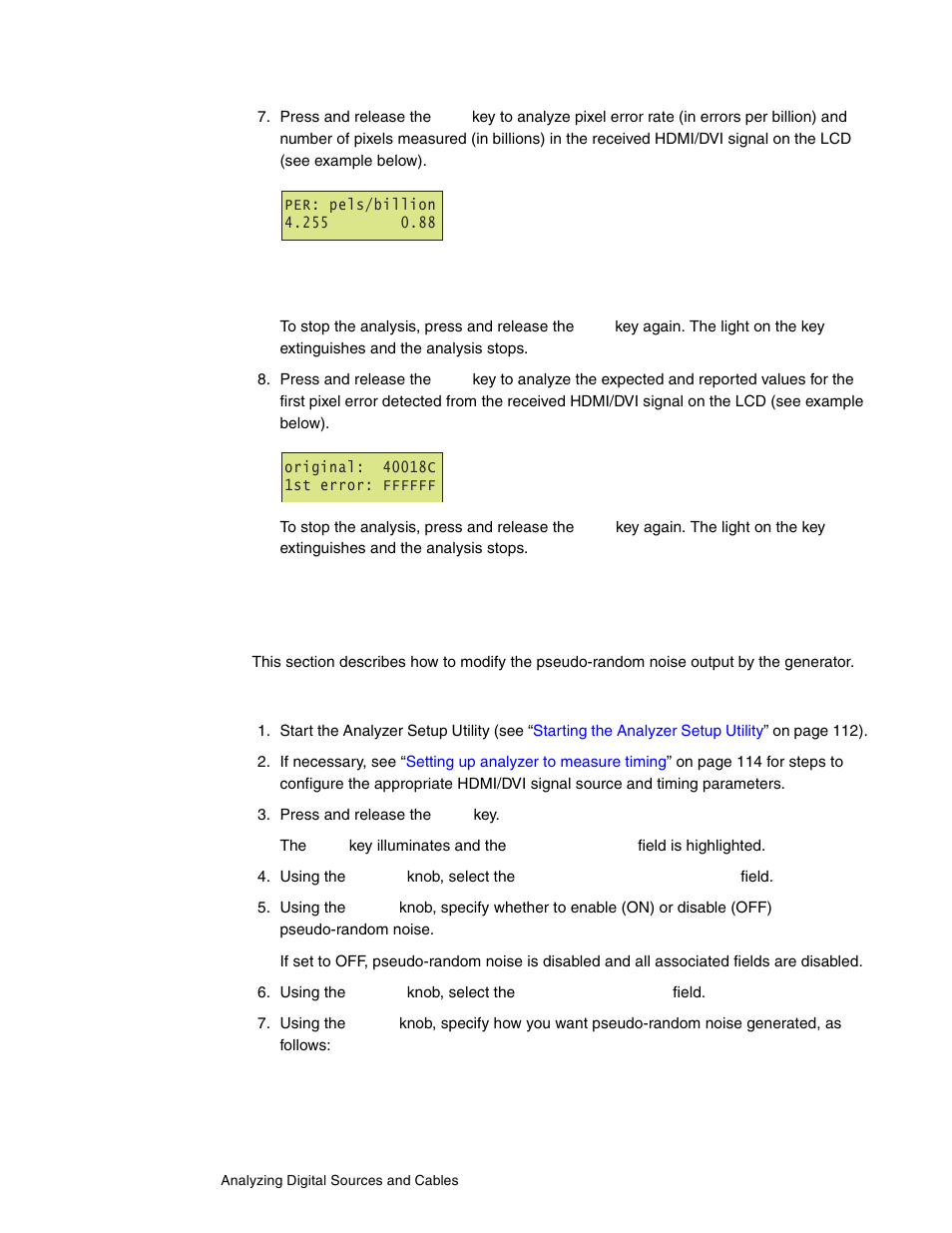 Setting pseudo-random noise parameters, Setting pseudo-random noise, Parameters | Quantum Data 802BT User Manual | Page 152 / 744