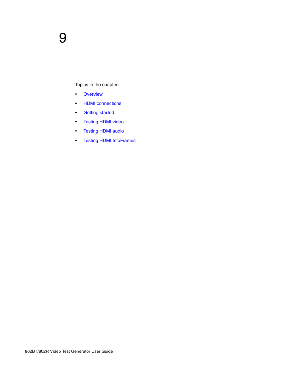 9 testing hdmi sink devices, Chapter 9, Testing hdmi sink devices | 9testing hdmi sink devices | Quantum Data 802BT User Manual | Page 155 / 744