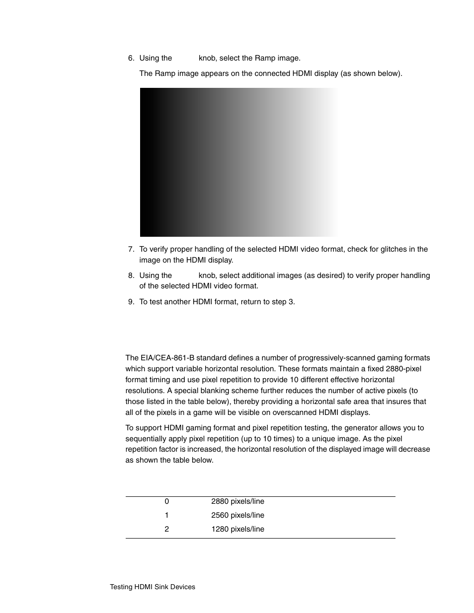 Testing hdmi video pixel repetition | Quantum Data 802BT User Manual | Page 162 / 744