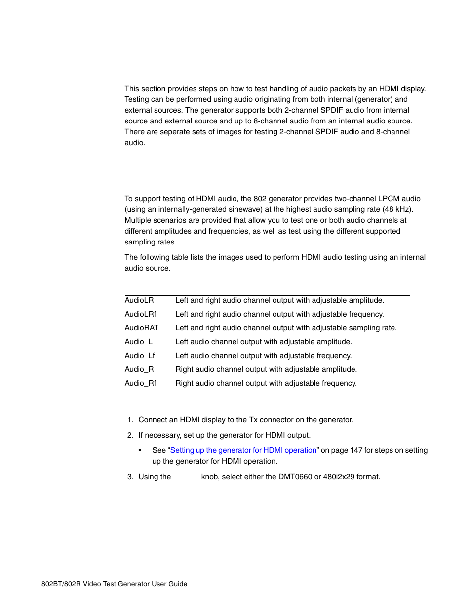 Testing hdmi audio | Quantum Data 802BT User Manual | Page 165 / 744