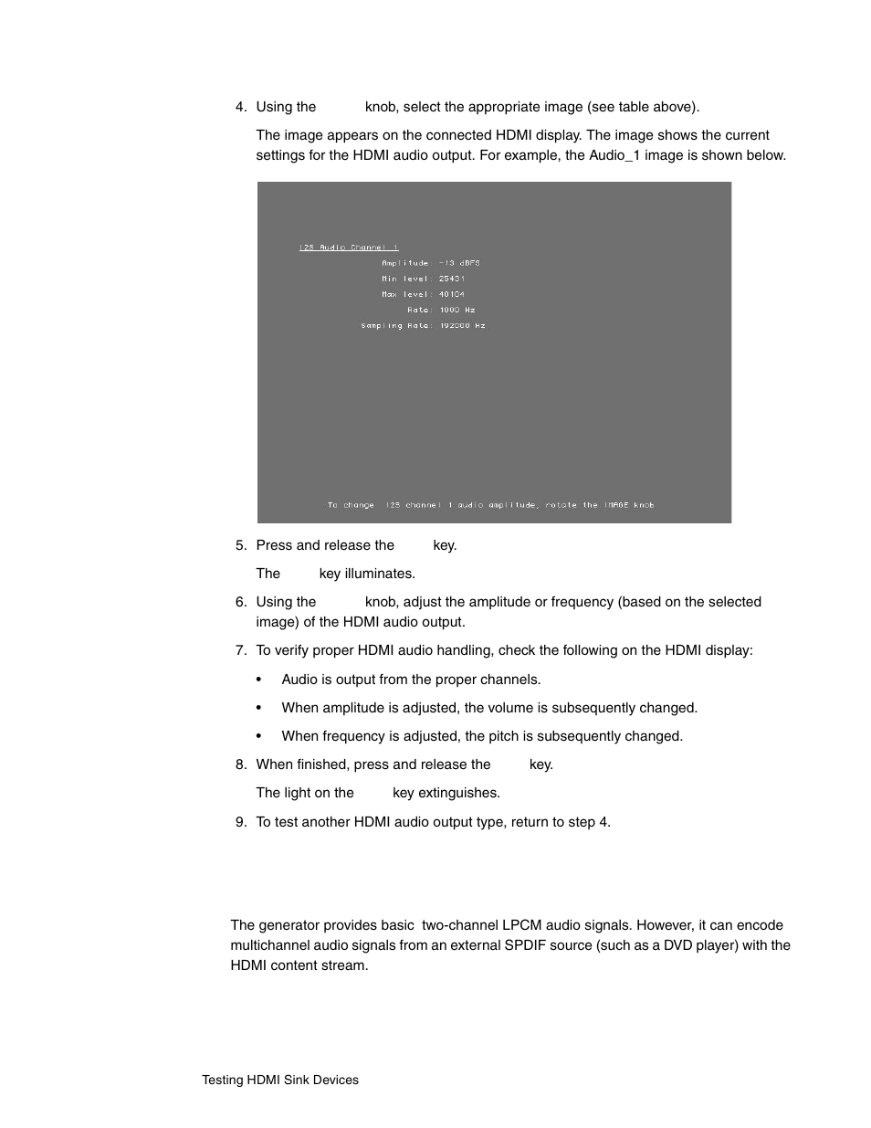 Testing hdmi audio using an external audio source | Quantum Data 802BT User Manual | Page 168 / 744