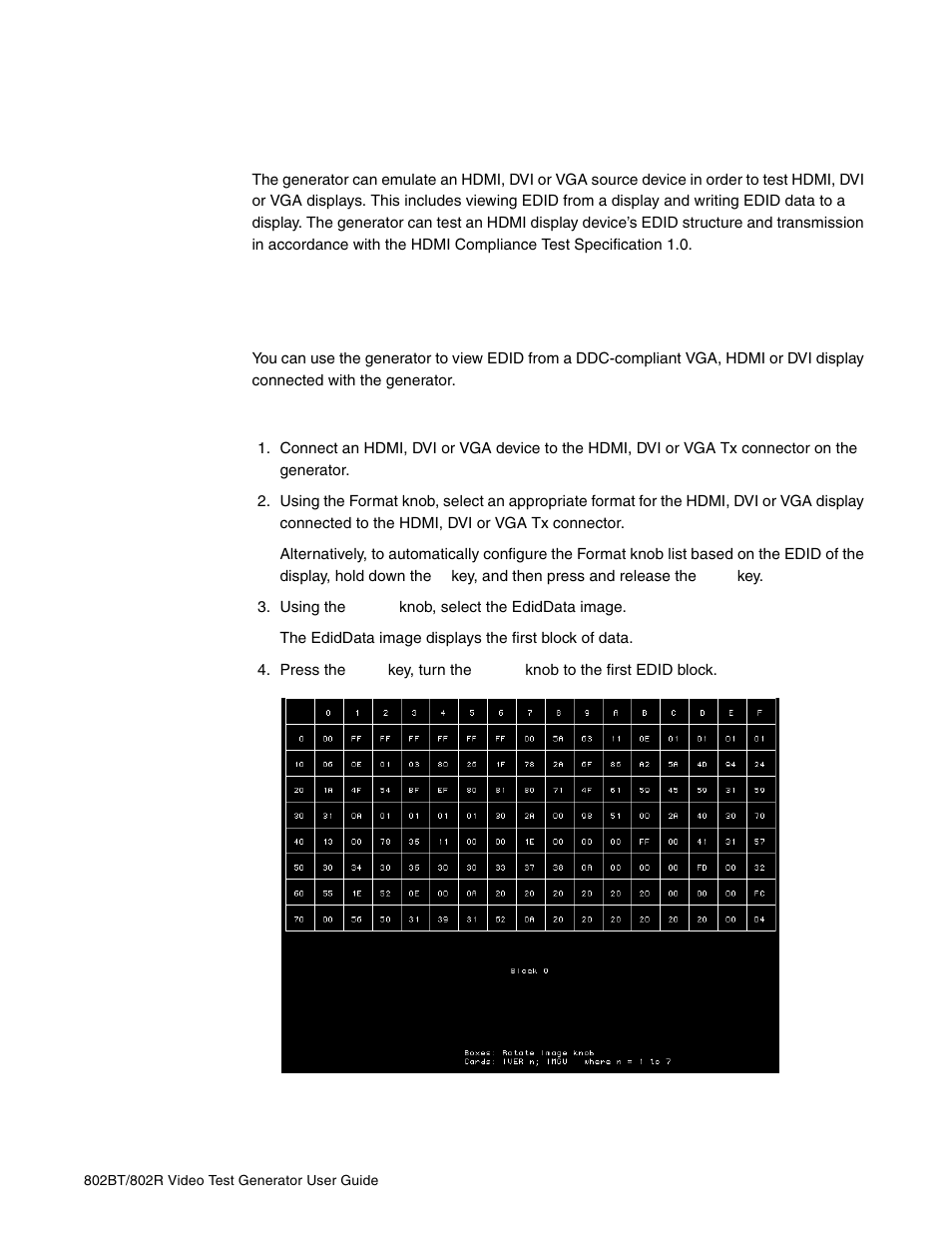 Edid testing for sink devices, Viewing edid from a display | Quantum Data 802BT User Manual | Page 181 / 744