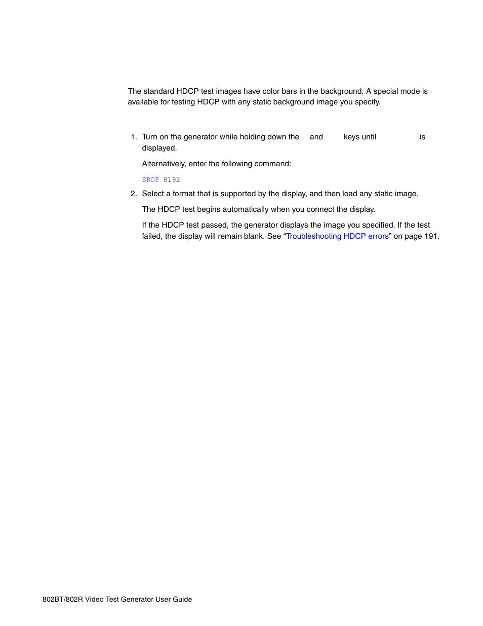 Testing hdcp with static images | Quantum Data 802BT User Manual | Page 199 / 744