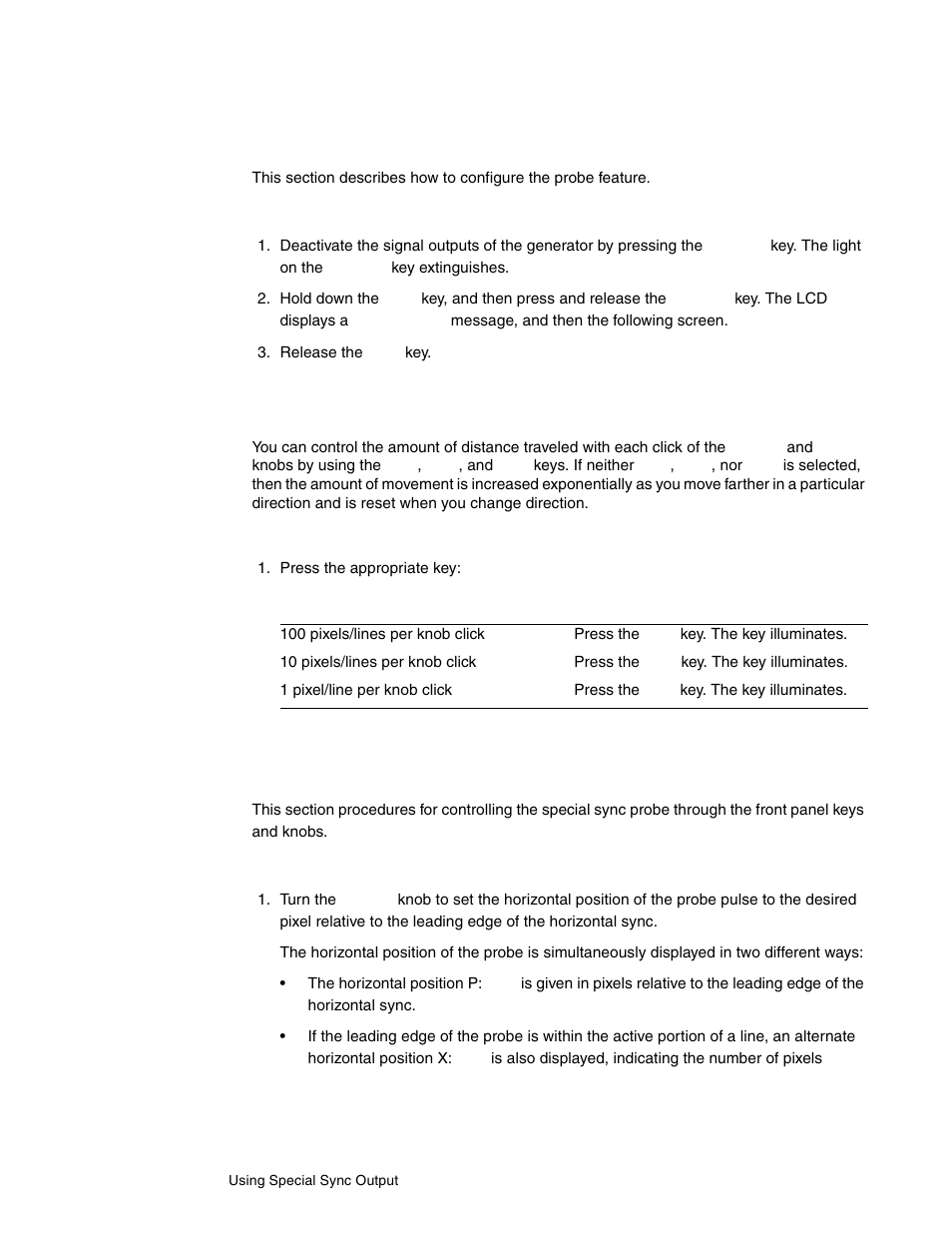 Configuring the probe feature, Setting sensitivity of knobs, Controlling probe using generator controls | Quantum Data 802BT User Manual | Page 208 / 744