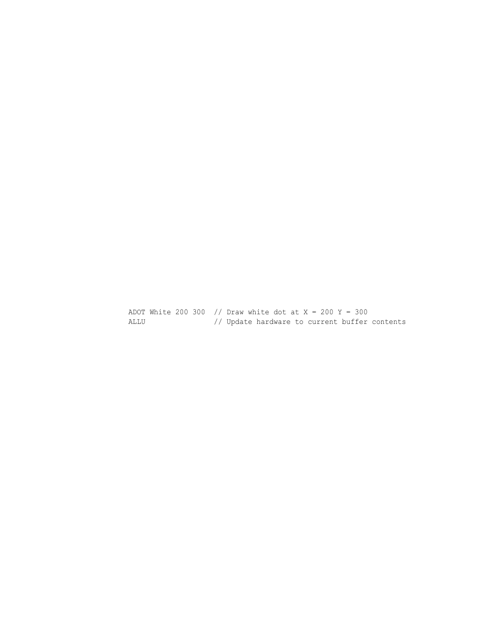 Adot, Adot draw a single pixel dot | Quantum Data 802BT User Manual | Page 228 / 744