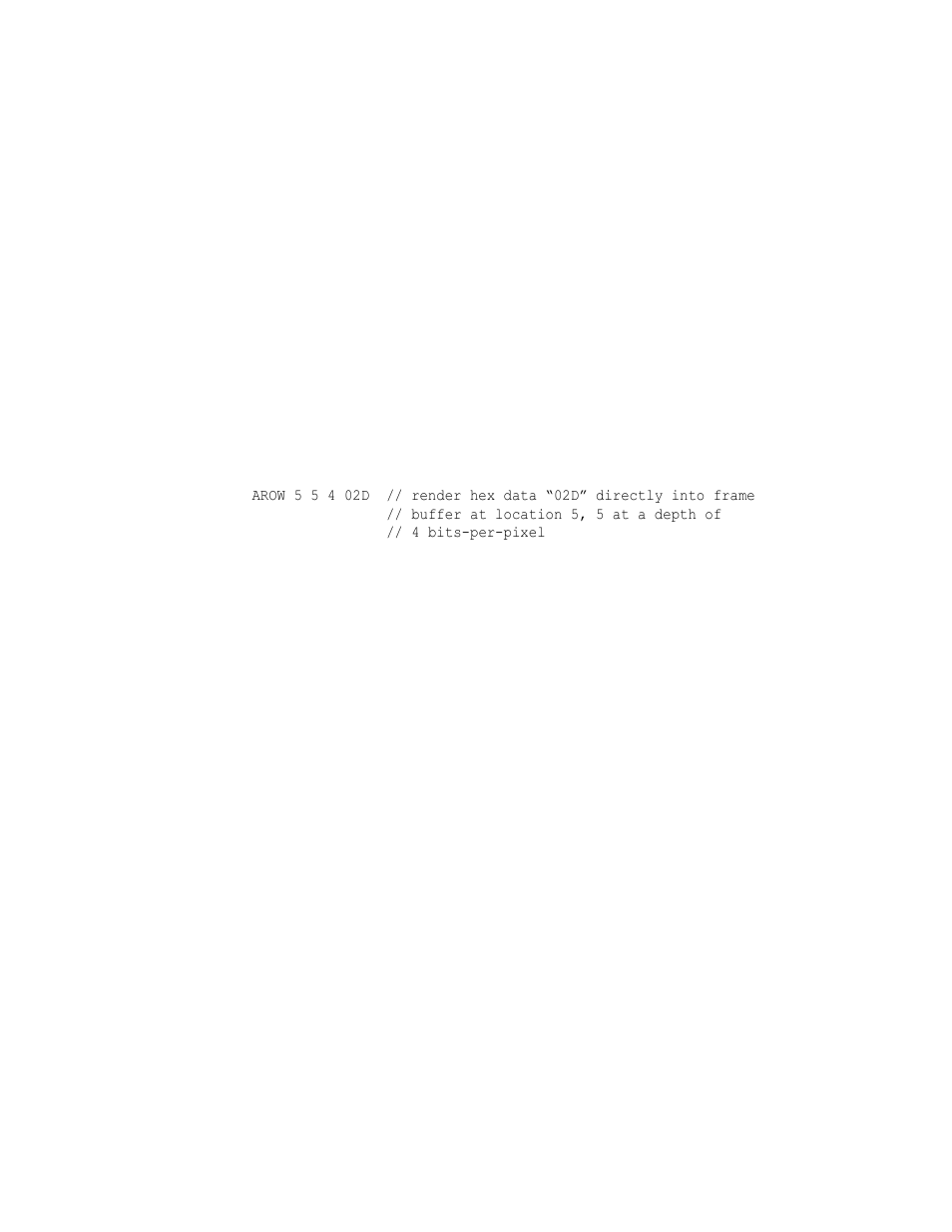 Arow, Arow render a row of pixels | Quantum Data 802BT User Manual | Page 239 / 744