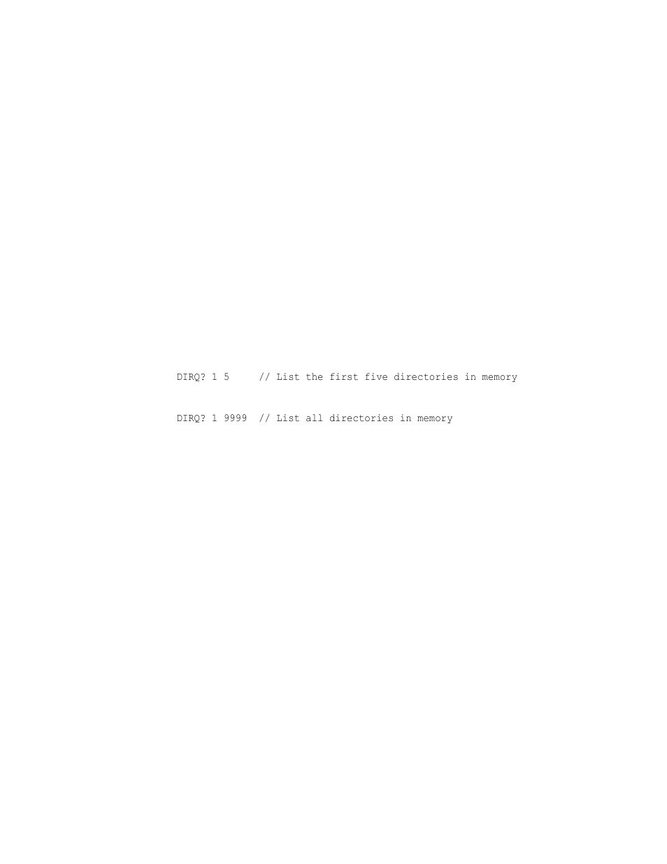 Dirq, Dirq? directory query pointer | Quantum Data 802BT User Manual | Page 298 / 744