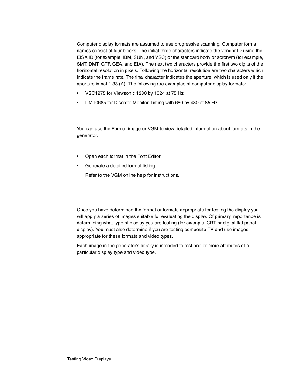 Computer display formats, Viewing format parameters, Selecting images | Quantum Data 802BT User Manual | Page 38 / 744